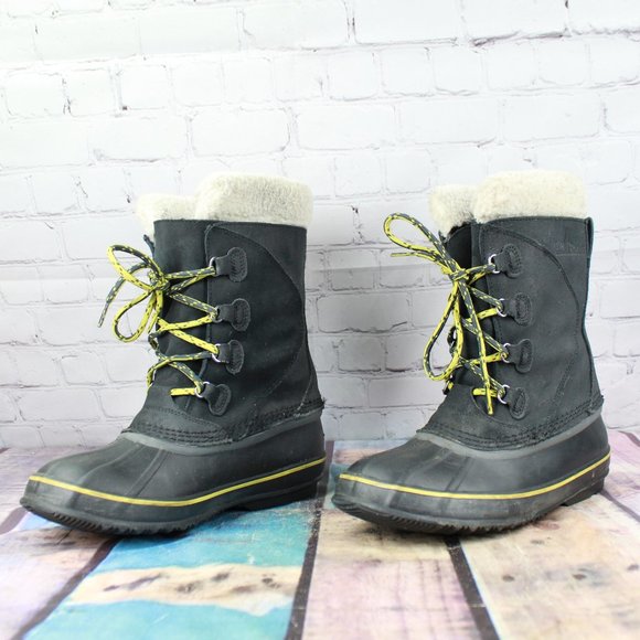 LL BEAN Lace-Up Snow Duck Boots Felt Lined Size 8 - Picture 2 of 9